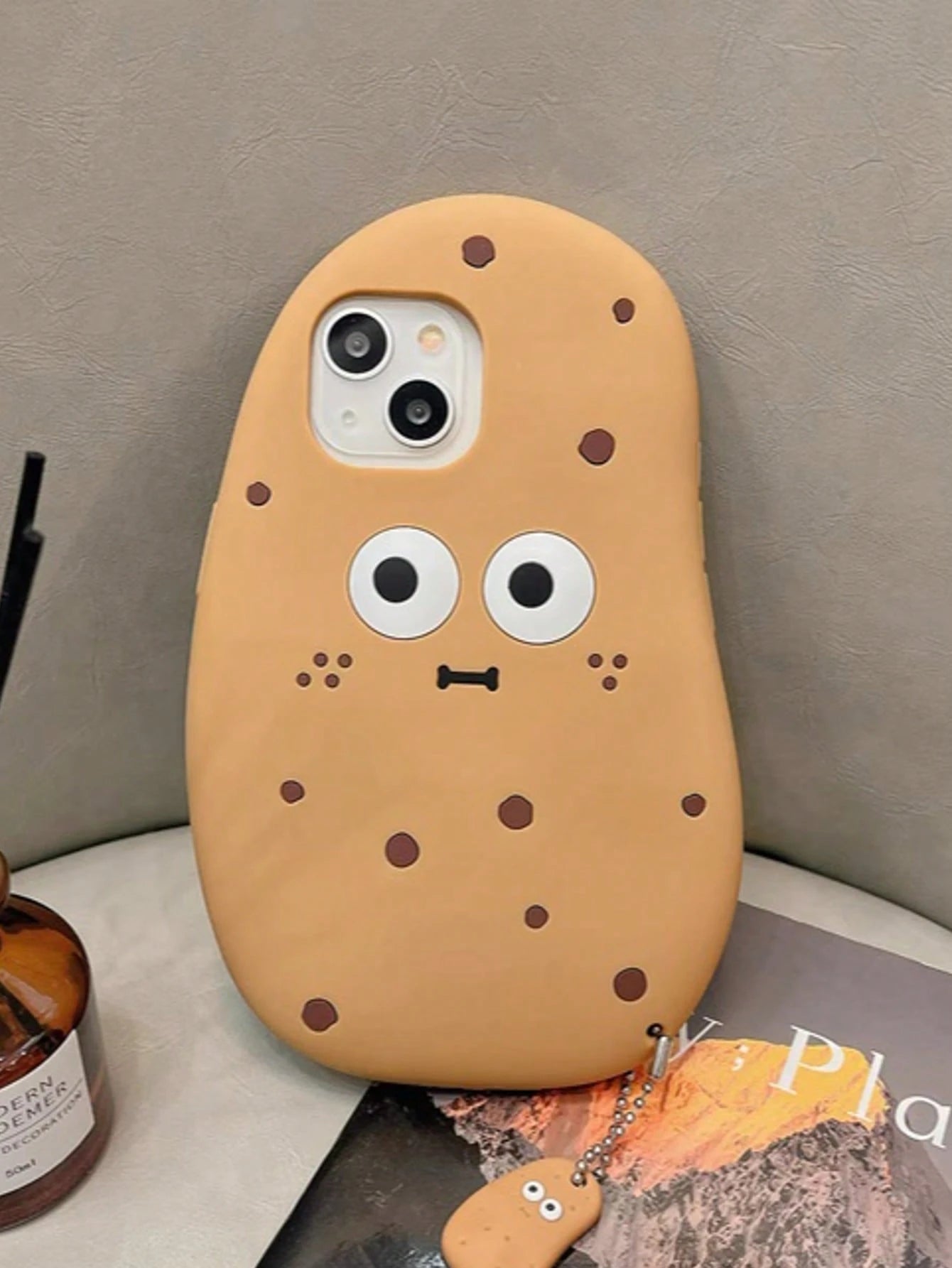 1pc Cute 3D Potato Design Phone Case Compatible With IPhone 15 Pro Max, IPhone 14 Series, IPhone 11, IPhone 12, IPhone 16 Pro, Silicone Shockproof Protective Cover Waterproof Anti-Fall Scratch Resista