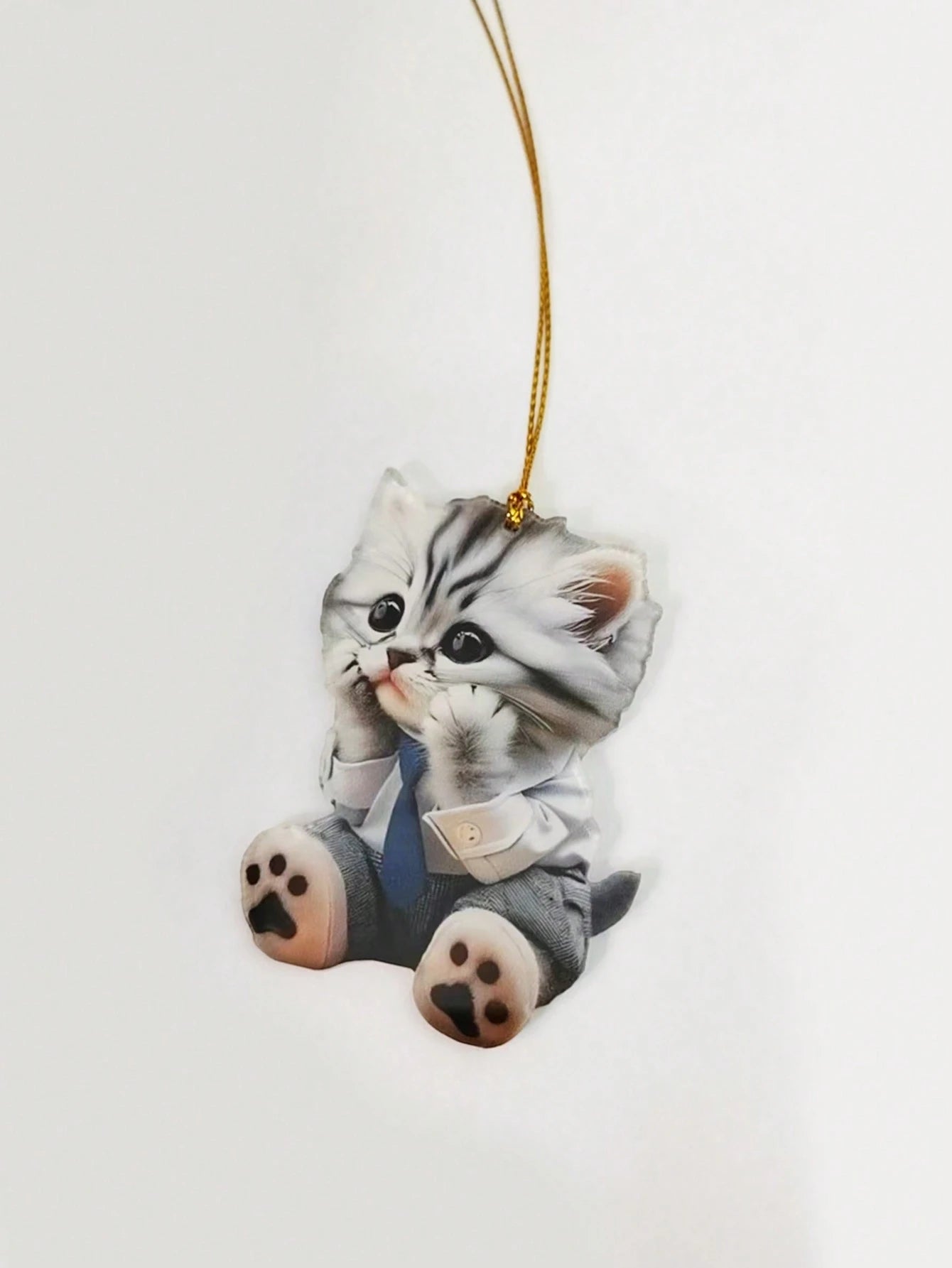 1pc Cute Cat 2D Pendant Made Of Acrylic, Suitable For Car Interior Decoration, Backpack Keychain Ornament, Home Decoration