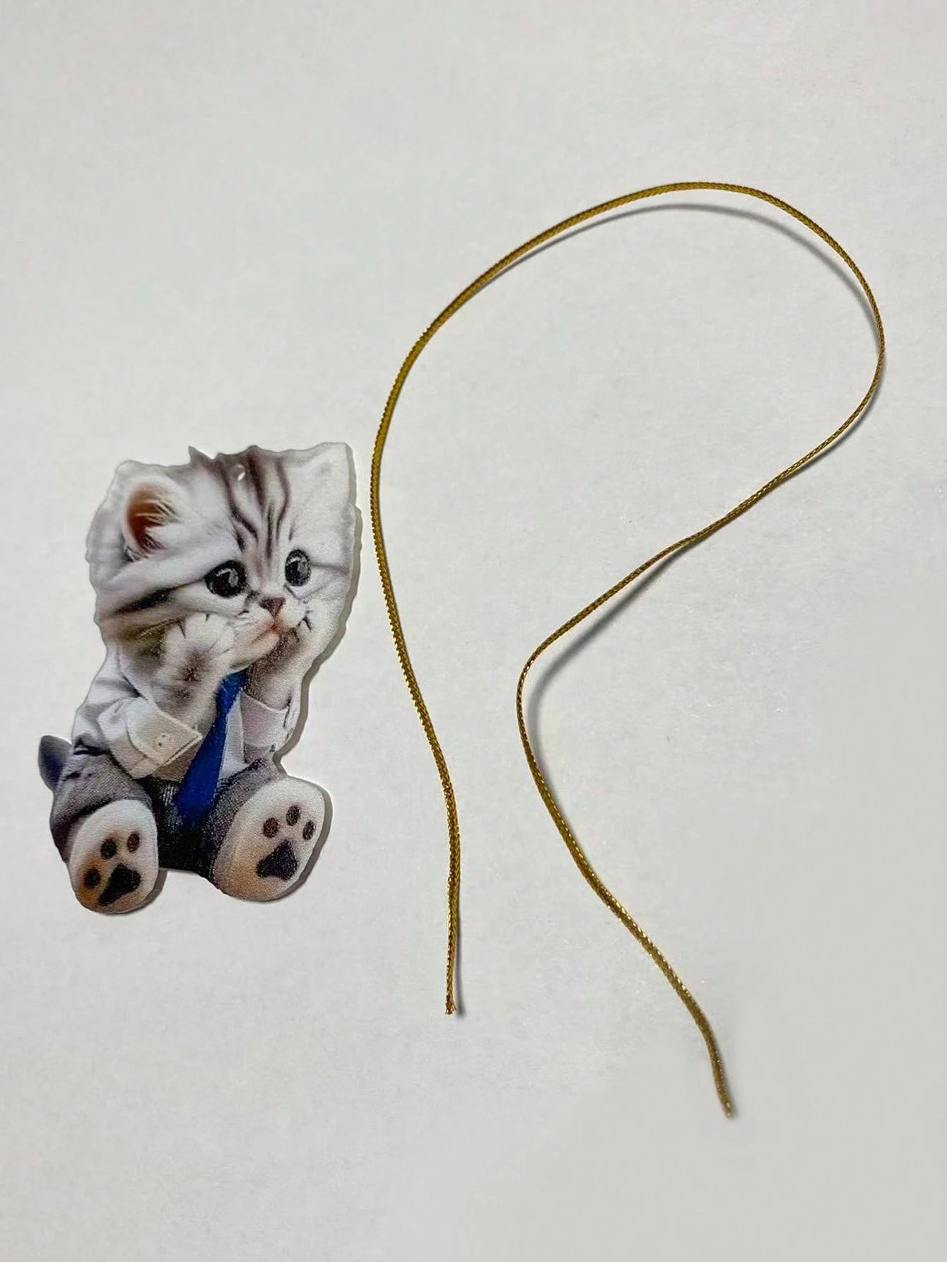 1pc Cute Cat 2D Pendant Made Of Acrylic, Suitable For Car Interior Decoration, Backpack Keychain Ornament, Home Decoration