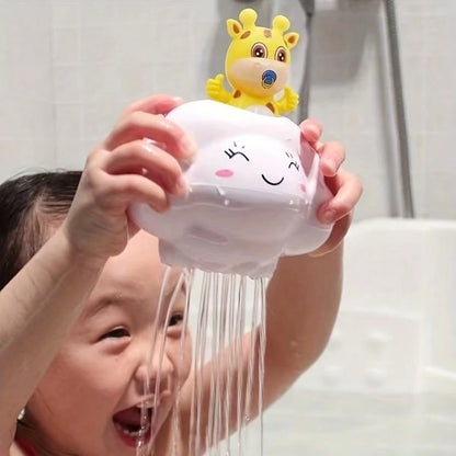 1pc Cute Cloud Giraffe Bath Toy, Shower Toy, Infant And Toddler Daily Bathing Water Play Toy, ABS Plastic, Suitable For Babies And Toddlers, Assist Baby Cleaning, Educational Enlightenment Toy, Childr