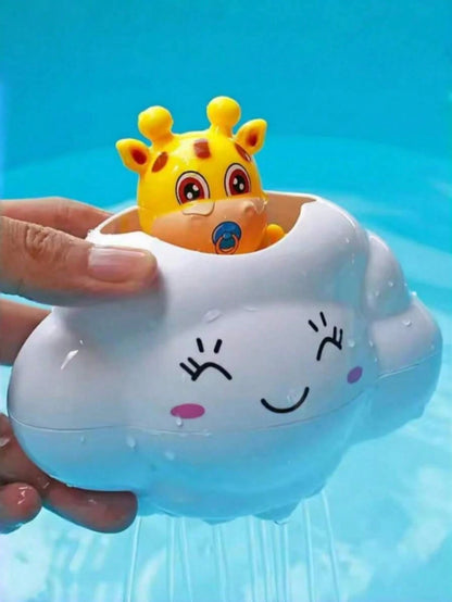 1pc Cute Cloud Giraffe Bath Toy, Shower Toy, Infant And Toddler Daily Bathing Water Play Toy, ABS Plastic, Suitable For Babies And Toddlers, Assist Baby Cleaning, Educational Enlightenment Toy, Childr