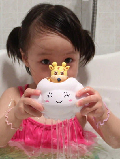 1pc Cute Cloud Giraffe Bath Toy, Shower Toy, Infant And Toddler Daily Bathing Water Play Toy, ABS Plastic, Suitable For Babies And Toddlers, Assist Baby Cleaning, Educational Enlightenment Toy, Childr