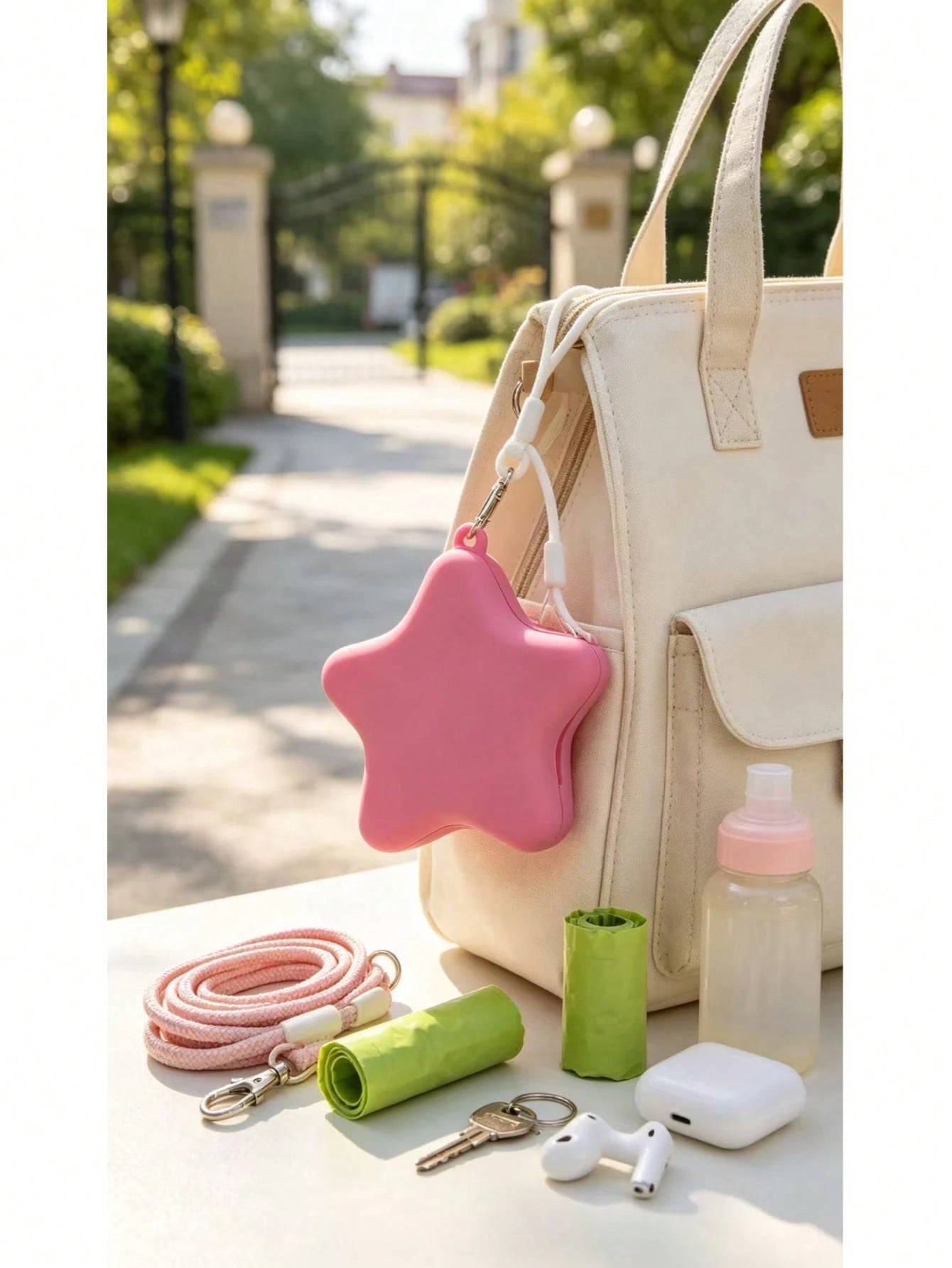1pc, Cute Five-Pointed Star Silicone Storage Bag With Lanyard, Bluetooth Headset Data Cable, USB Flash Drive, Jewelry Change, Portable Accessories Storage Bag, One-Click Storage Of Headphones And Jewe