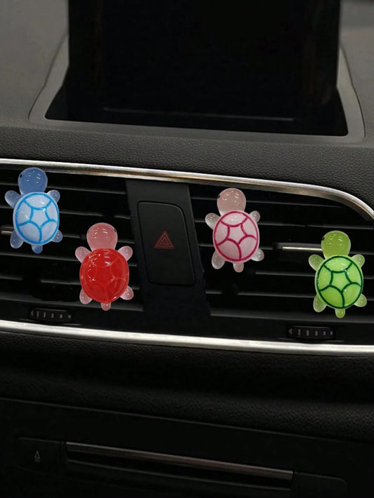1pc Cute Luminous Colored Turtle Car Air Conditioning Vent Car Decoration Decoration Turtle Decoration Interior Fresh Air Vent Aromatherapy Clip
