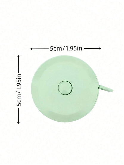 1pc Cute Mini Retractable Automatic Tape Measure, Soft Measuring Tape, Flexible Body Sewing Ruler Suitable For Tailoring Crafts. Tape Length 1.5m/60in, Compact And Portable, Double-Sided Scale, Multi