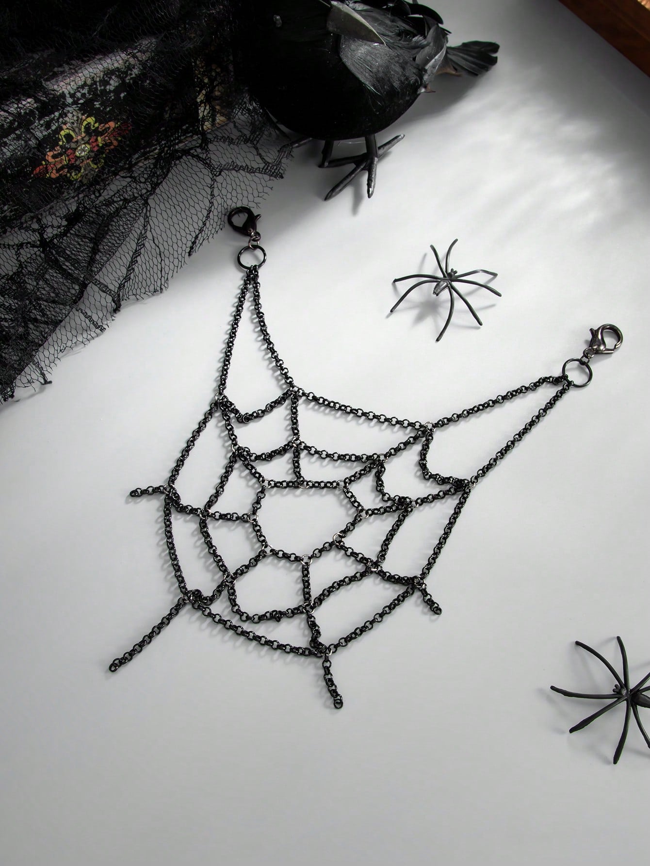 1pc Dark Punk Style Chain Spider Web Hollow Waist Chain, Halloween Fashion Outfit Pants Chain, Women's Accessory