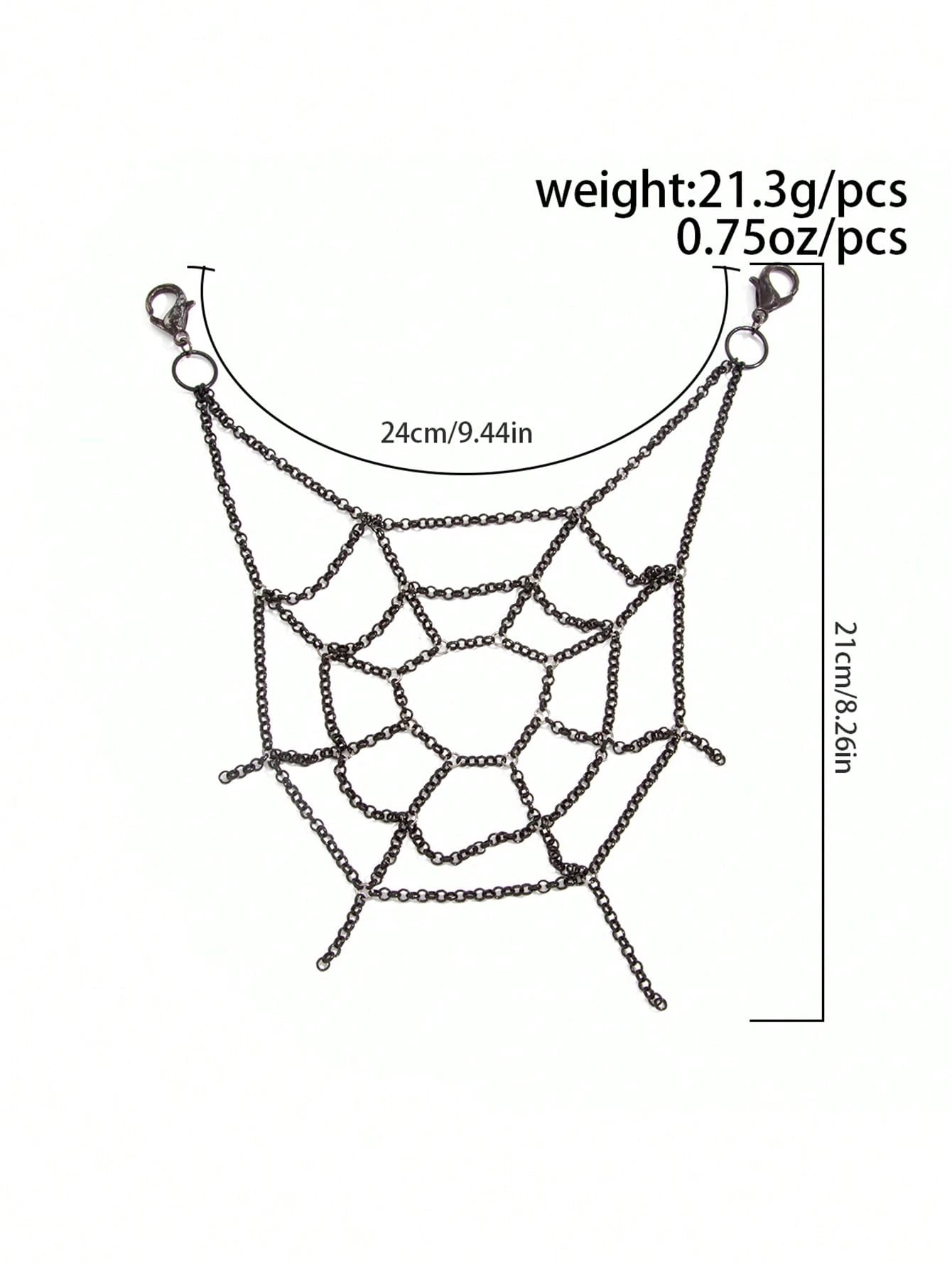 1pc Dark Punk Style Chain Spider Web Hollow Waist Chain, Halloween Fashion Outfit Pants Chain, Women's Accessory