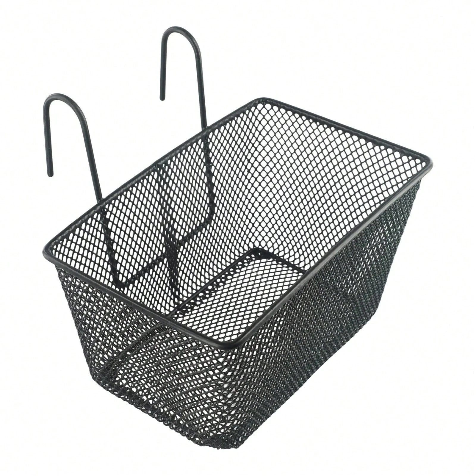 1pc E-Bike Metal Mesh Bike Basket Front Handlebar Shopping Storage 25x17x15CM E-Scooter Bicycle Front Handlebar Basket