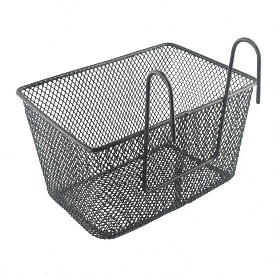 1pc E-Bike Metal Mesh Bike Basket Front Handlebar Shopping Storage 25x17x15CM E-Scooter Bicycle Front Handlebar Basket