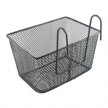 1pc E-Bike Metal Mesh Bike Basket Front Handlebar Shopping Storage 25x17x15CM E-Scooter Bicycle Front Handlebar Basket