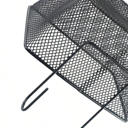 1pc E-Bike Metal Mesh Bike Basket Front Handlebar Shopping Storage 25x17x15CM E-Scooter Bicycle Front Handlebar Basket