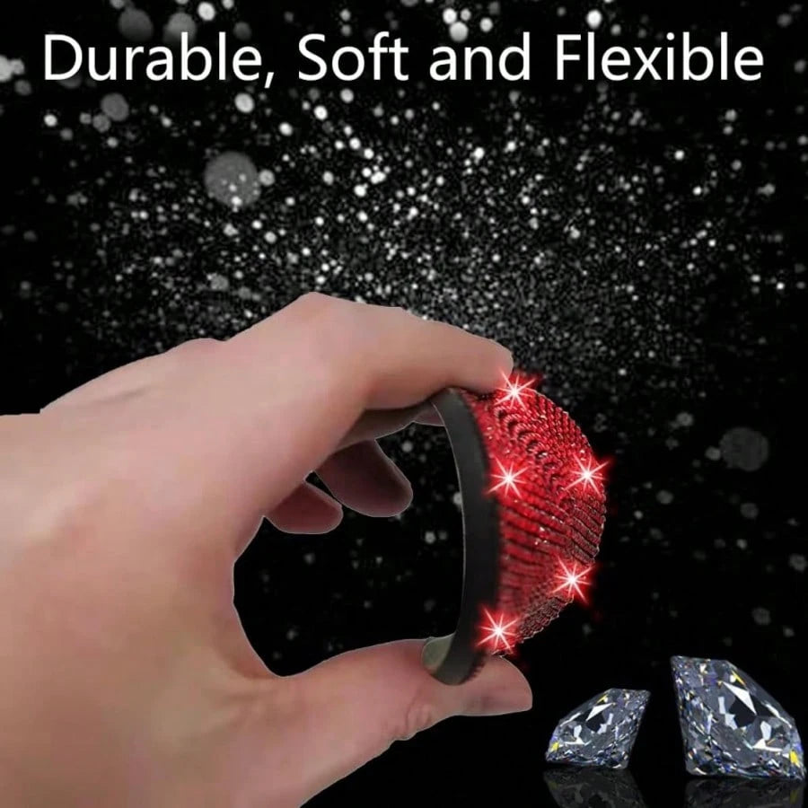 1pc Elegant Rhinestone Car Anti-Slip Cup Holder Mat, Silicone Base Waterproof Anti-Leakage, Protects Against Coffee, Milk Tea, Water Spills, Cushions Vehicle Vibration Noise