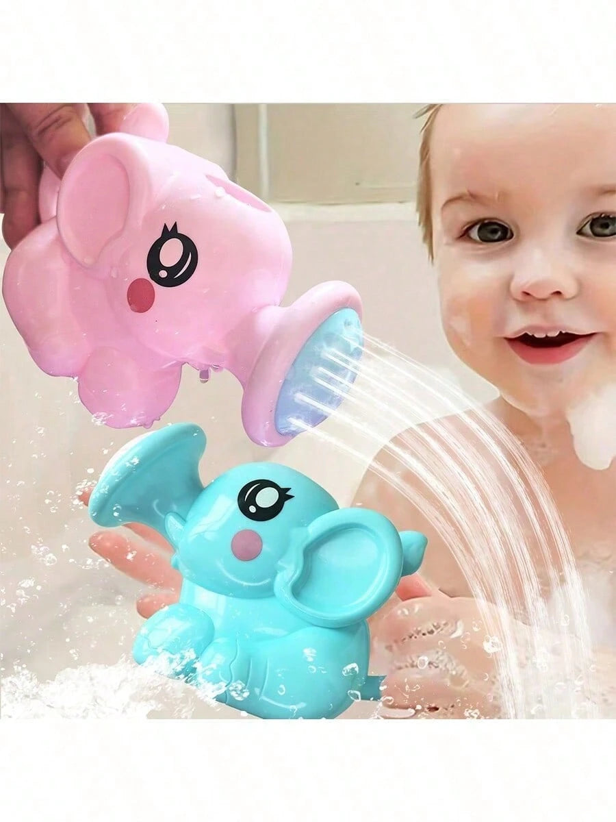 1pc Elephant Shaped Watering Can Bath Toy, Cartoon Plastic Water Pot Shower Tool, Baby Bathroom Toy, Children Summer Bath Sprinkler, Elephant Shaped Shower Sprinkler Toy, Birthday Gift, Christmas Stoc