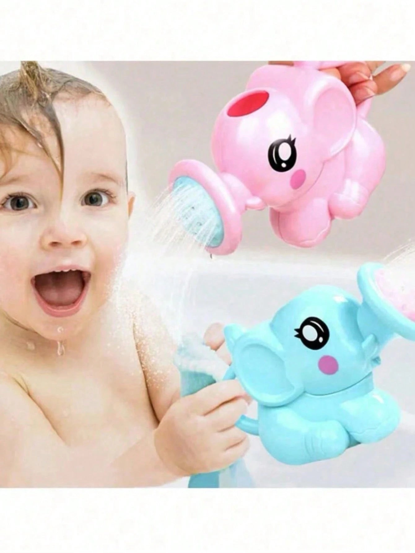 1pc Elephant Shaped Watering Can Bath Toy, Cartoon Plastic Water Pot Shower Tool, Baby Bathroom Toy, Children Summer Bath Sprinkler, Elephant Shaped Shower Sprinkler Toy, Birthday Gift, Christmas Stoc