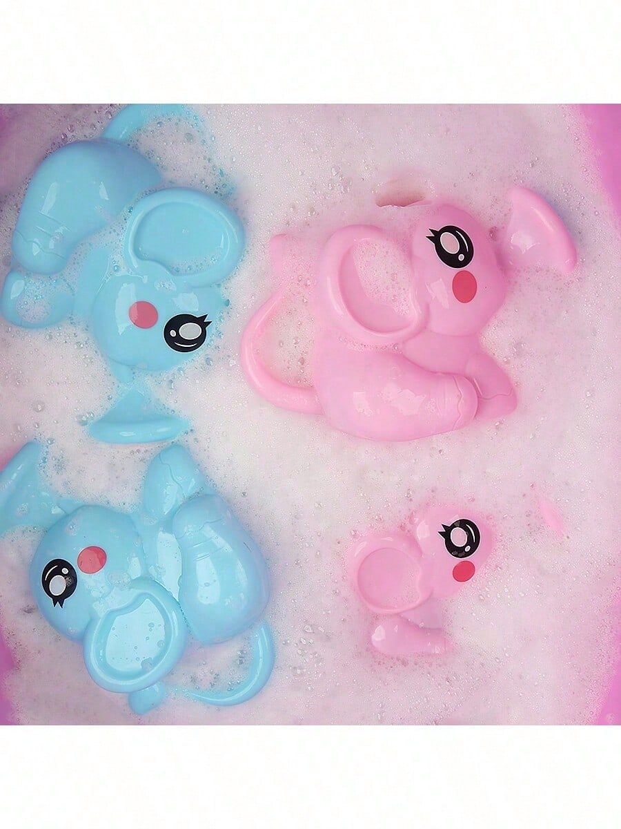 1pc Elephant Shaped Watering Can Bath Toy, Cartoon Plastic Water Pot Shower Tool, Baby Bathroom Toy, Children Summer Bath Sprinkler, Elephant Shaped Shower Sprinkler Toy, Birthday Gift, Christmas Stoc