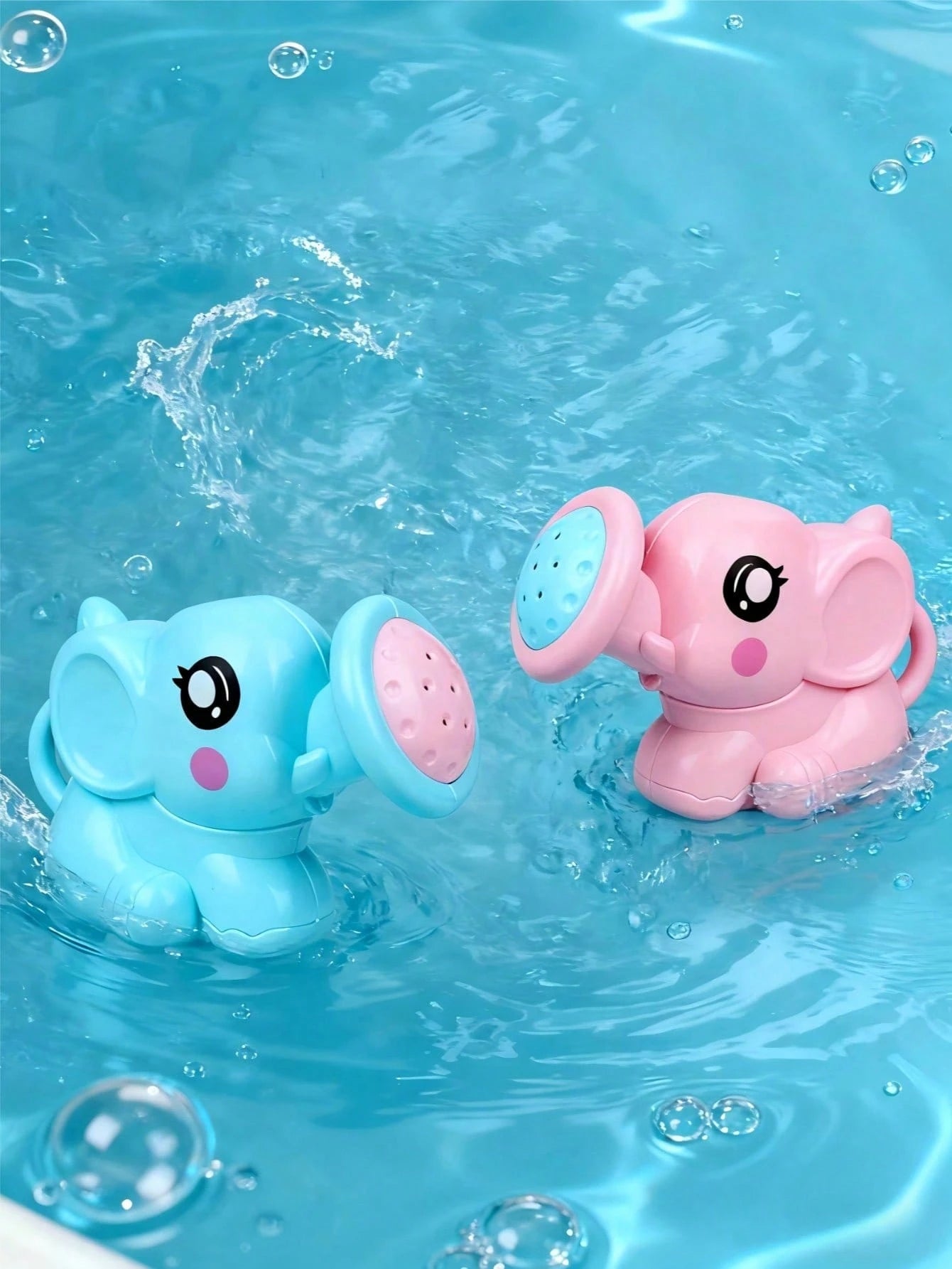 1pc Elephant Shaped Watering Can Bath Toy, Cartoon Plastic Water Pot Shower Tool, Baby Bathroom Toy, Children Summer Bath Sprinkler, Elephant Shaped Shower Sprinkler Toy, Birthday Gift, Christmas Stoc