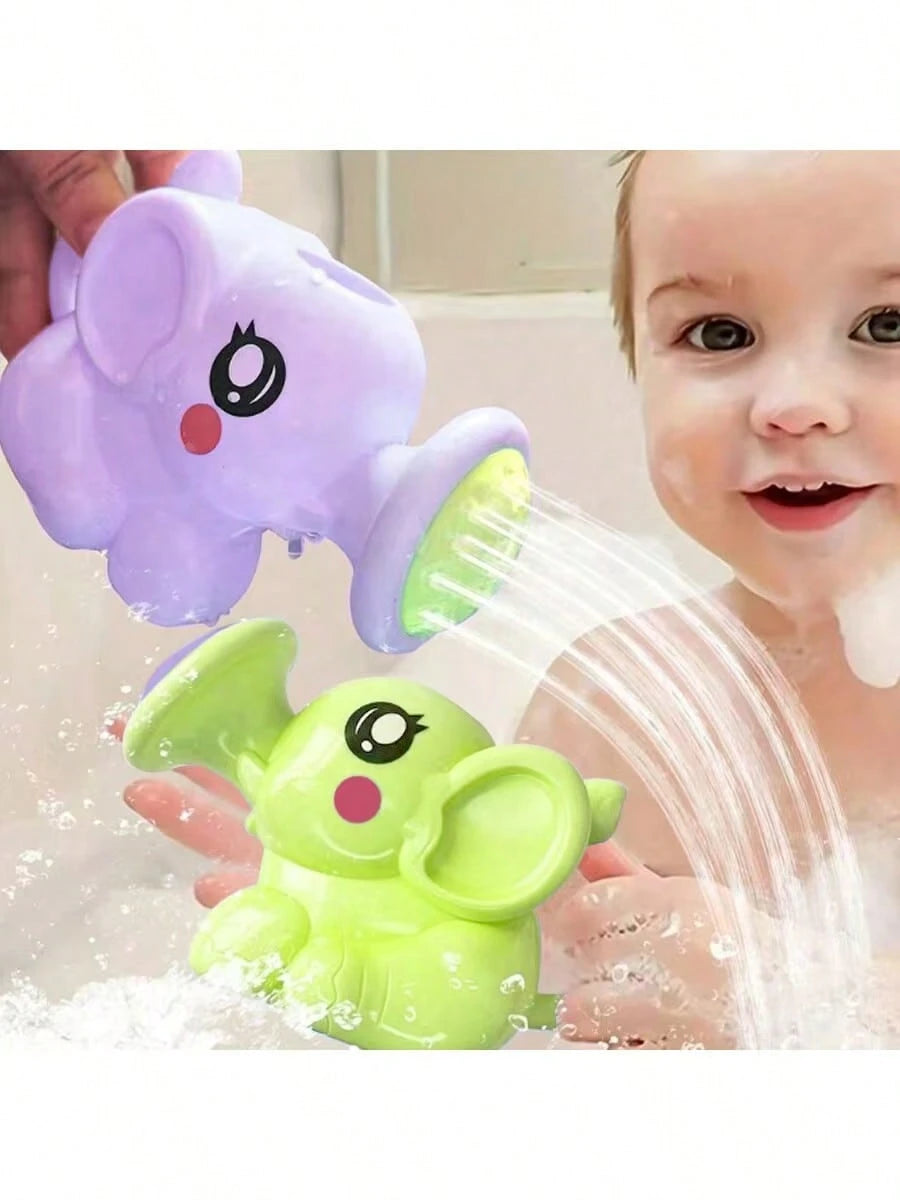 1pc Elephant Shaped Watering Can Bath Toy, Cartoon Plastic Water Pot Shower Tool, Baby Bathroom Toy, Children Summer Bath Sprinkler, Elephant Shaped Shower Sprinkler Toy, Birthday Gift, Christmas Stoc