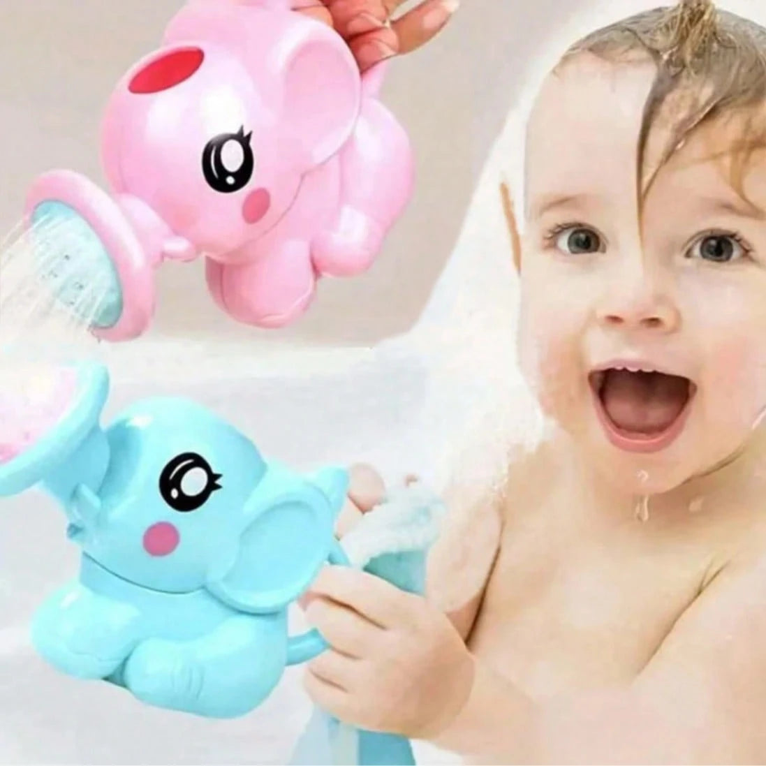 1pc Elephant Shaped Watering Can Bath Toy, Cartoon Plastic Water Pot Shower Tool, Baby Bathroom Toy, Children Summer Bath Sprinkler, Elephant Shaped Shower Sprinkler Toy, Birthday Gift, Christmas Stoc
