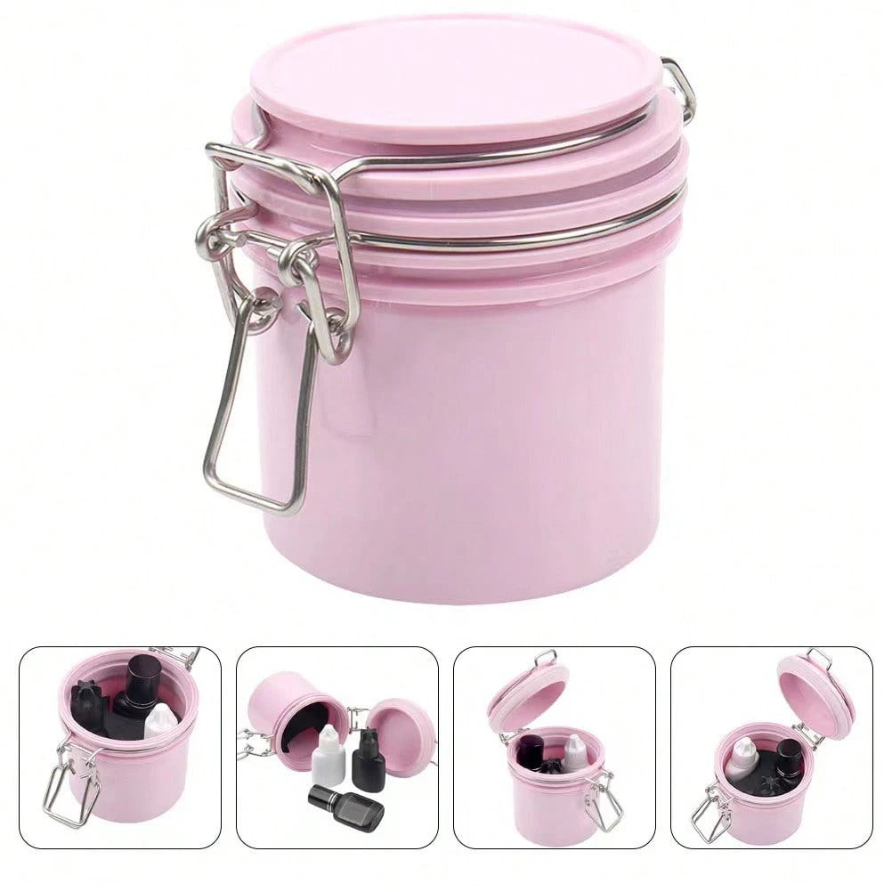 1pc Eyelash Glue Storage Container, Dust-Proof Sealed Container, Eyelash Extension Glue Fresh-Keeping, Compact & Portable, Sealed Lid Design, Secure Grip Storage, Makeup Tool, Beauty Salon Accessory