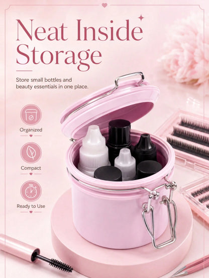 1pc Eyelash Glue Storage Container, Dust-Proof Sealed Container, Eyelash Extension Glue Fresh-Keeping, Compact & Portable, Sealed Lid Design, Secure Grip Storage, Makeup Tool, Beauty Salon Accessory