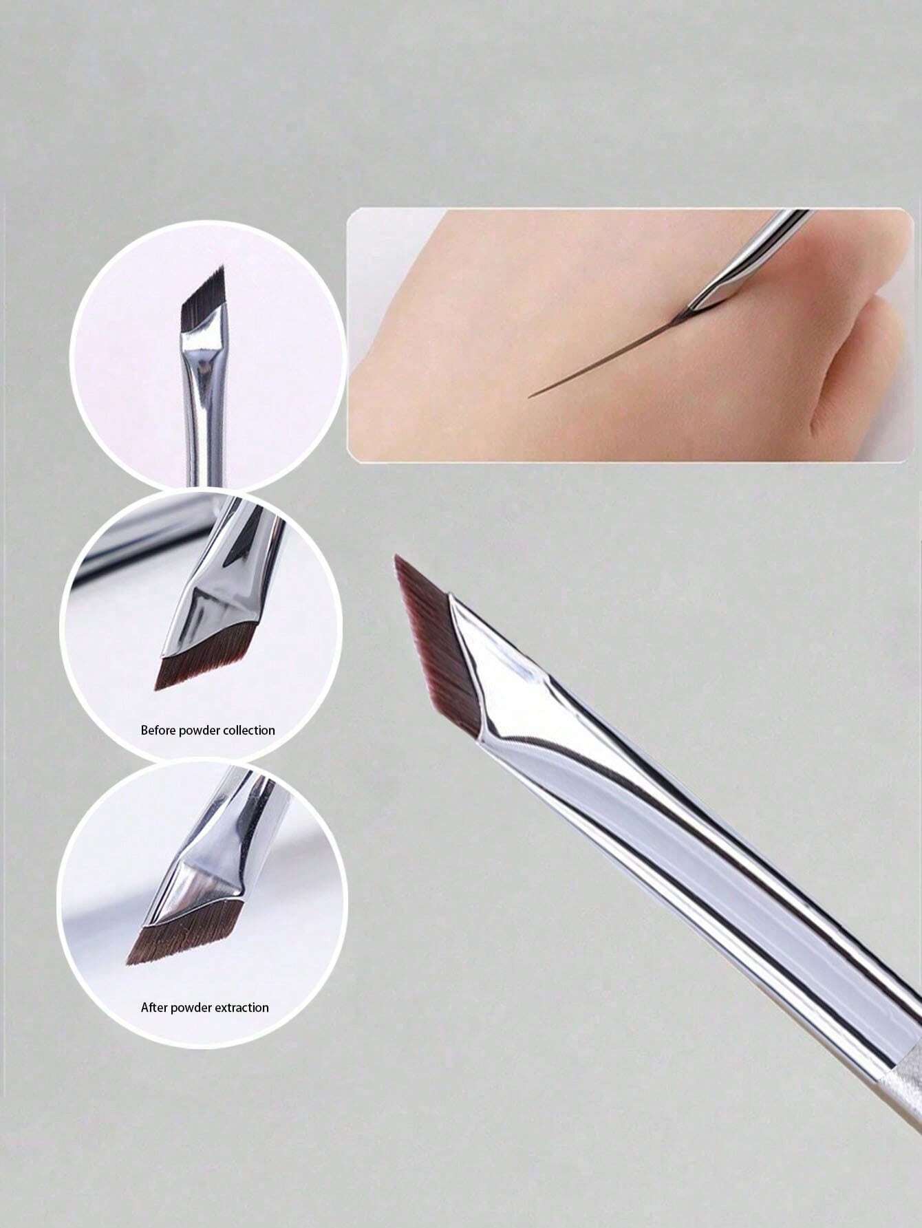 1pc Eyeliner Brush With Ultra-Fine Angled Tip, Flat Angled Brow Brush, Precision Detail Brush, Suitable For Eye And Under-Eye Makeup,Eyebrow Brush,Eyeshadow Brush,Spoolie,Spoolie Brush,Giveaways