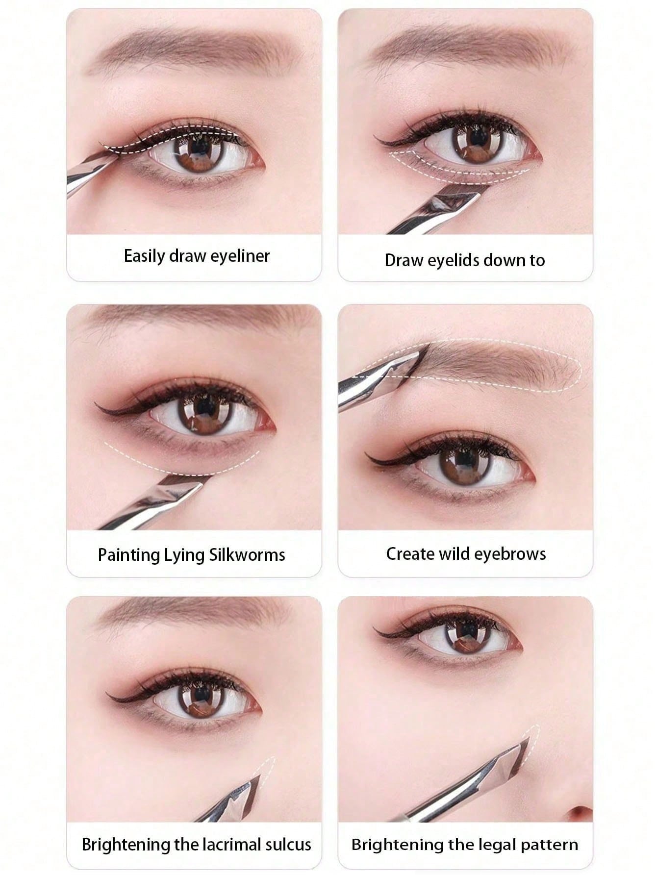 1pc Eyeliner Brush With Ultra-Fine Angled Tip, Flat Angled Brow Brush, Precision Detail Brush, Suitable For Eye And Under-Eye Makeup,Eyebrow Brush,Eyeshadow Brush,Spoolie,Spoolie Brush,Giveaways