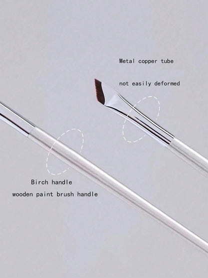 1pc Eyeliner Brush With Ultra-Fine Angled Tip, Flat Angled Brow Brush, Precision Detail Brush, Suitable For Eye And Under-Eye Makeup,Eyebrow Brush,Eyeshadow Brush,Spoolie,Spoolie Brush,Giveaways