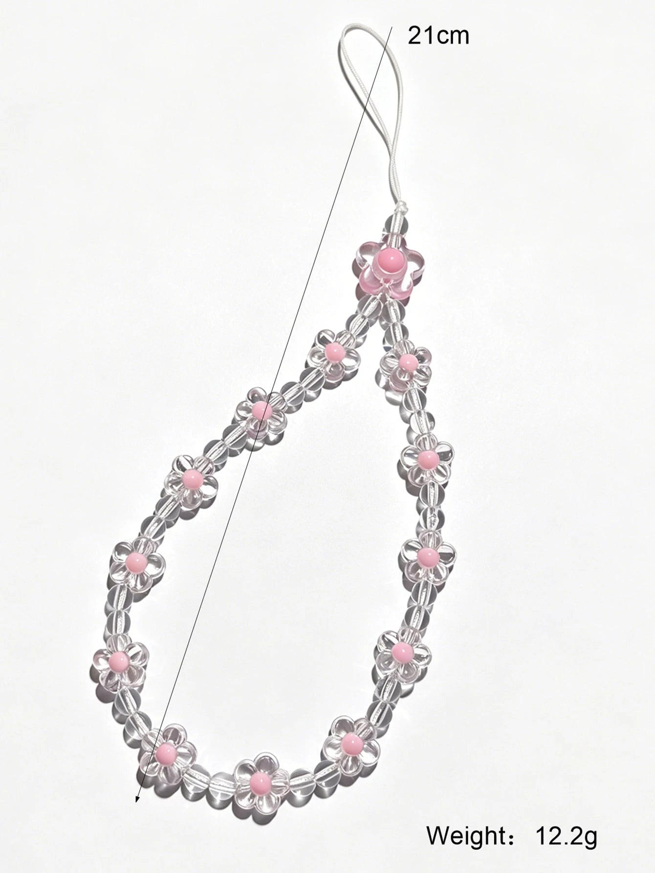 1pc Fashionable Flower & Faux Pearl Beaded Lanyard, Elegant Phone Strap & Bag Charm