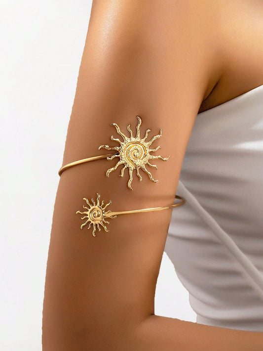 1pc Fashionable Minimalist Chic Sun Arm Bracelet, Stylish & Refreshing Summer Arm Chain, Suitable For Women's Daily Wear, Various Holidays, Mother's Day Gift, Socializing, Parties, Activities, Beach