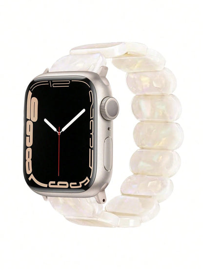 1pc Fashionable Minimalist Women's AppleWatch Band, Oval Resin Elastic Strap Style, Lightweight, Breathable, And Easy To Wear, Waterproof And Scratch-Resistant, Sizes Include 38/40/41mm, 42/44/45/49mm