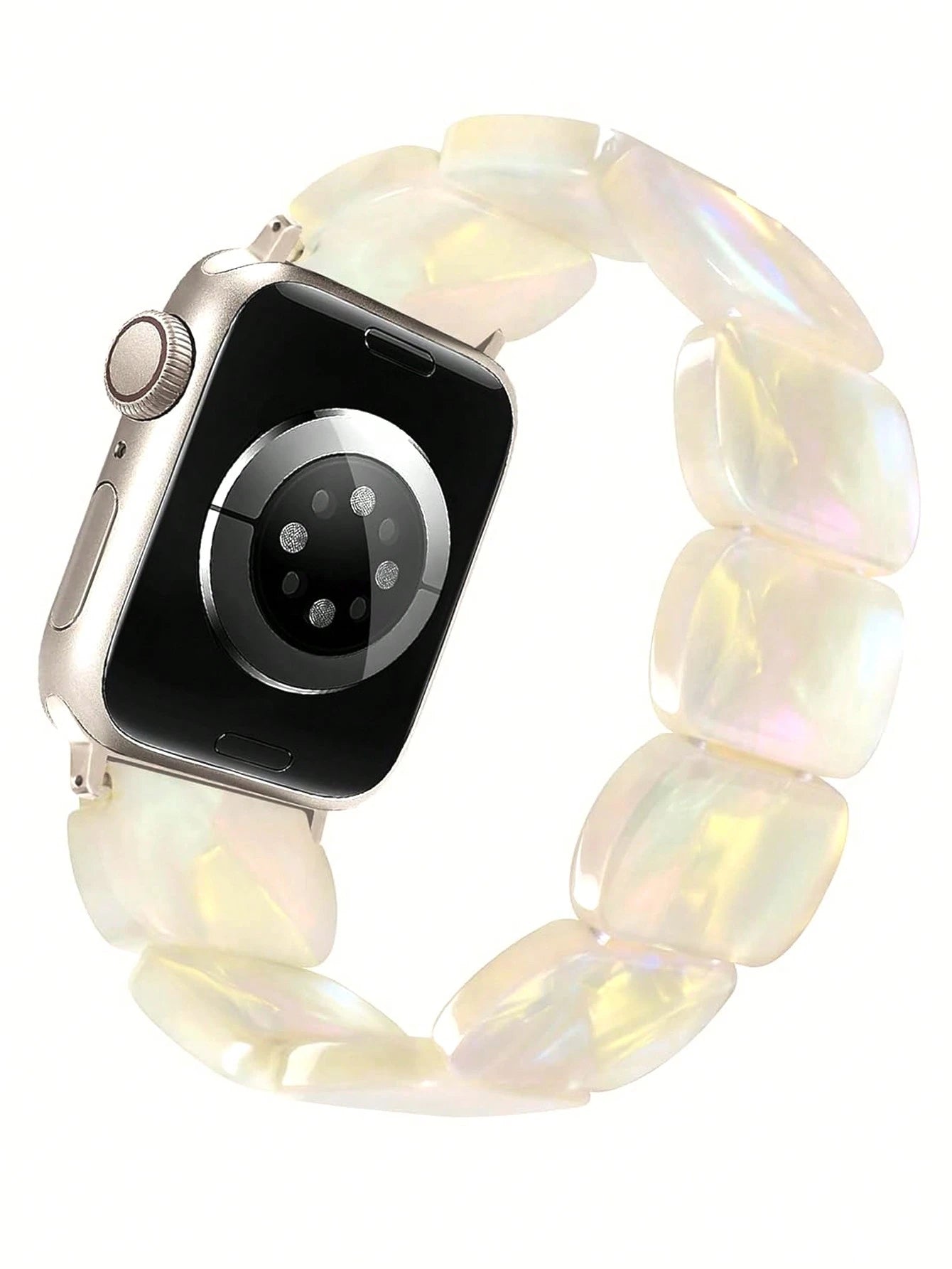 1pc Fashionable Minimalist Women's AppleWatch Band, Oval Resin Elastic Strap Style, Lightweight, Breathable, And Easy To Wear, Waterproof And Scratch-Resistant, Sizes Include 38/40/41mm, 42/44/45/49mm