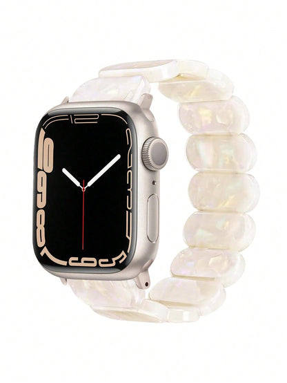 1pc Fashionable Minimalist Women's AppleWatch Band, Oval Resin Elastic Strap Style, Lightweight, Breathable, And Easy To Wear, Waterproof And Scratch-Resistant, Sizes Include 38/40/41mm, 42/44/45/49mm