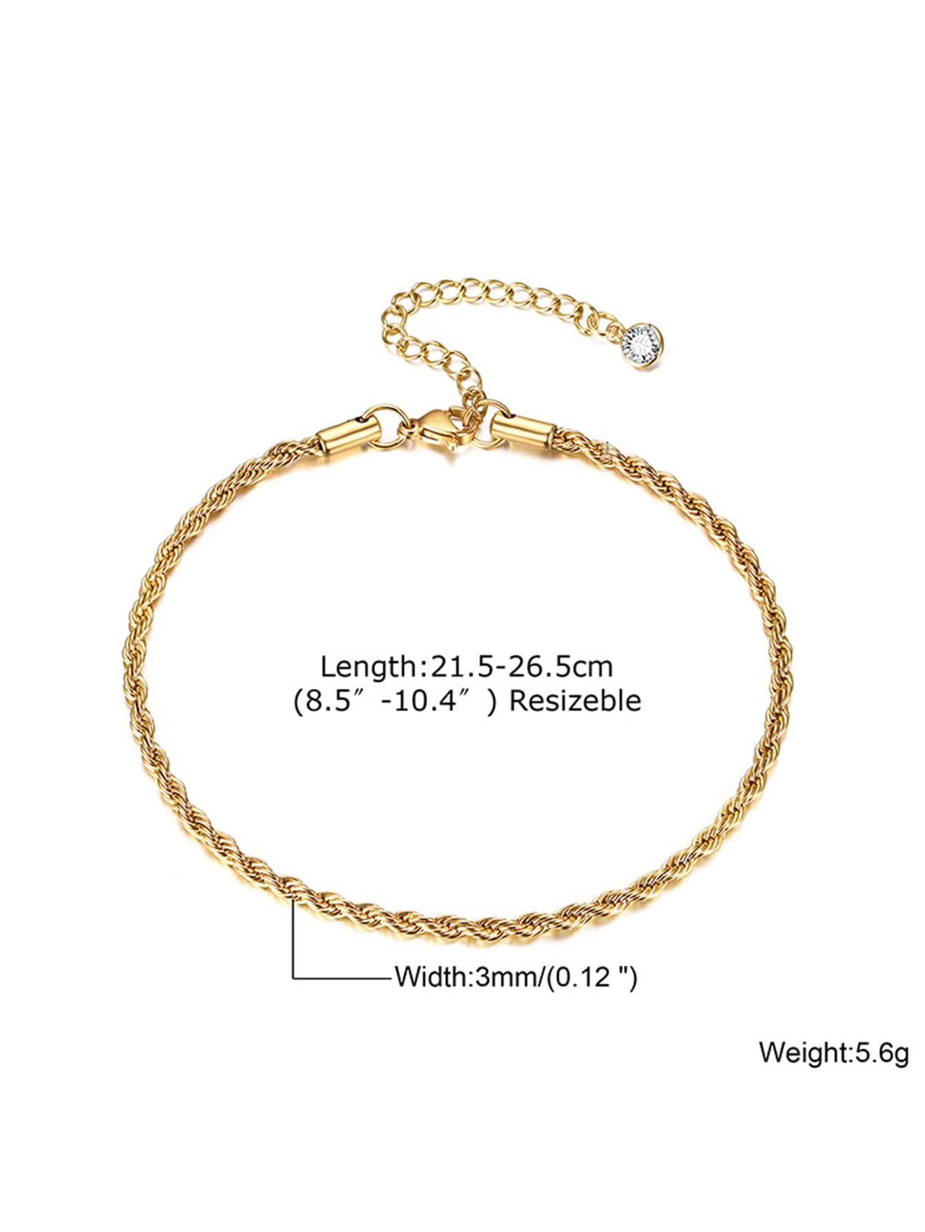 1pc Fashionable Stainless Steel Twist Design Anklet For Women For Daily Decoration