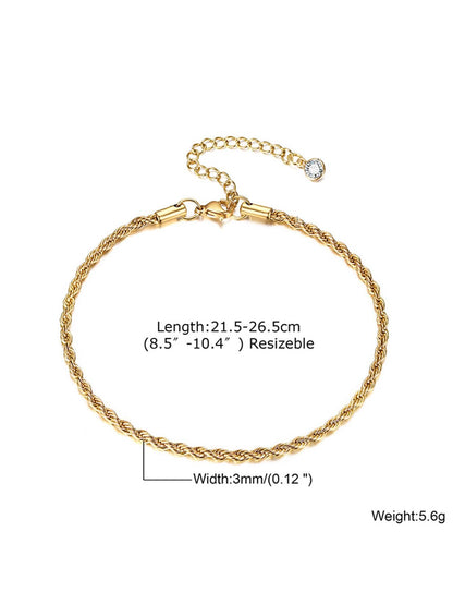1pc Fashionable Stainless Steel Twist Design Anklet For Women For Daily Decoration