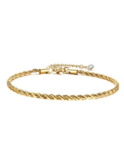 1pc Fashionable Stainless Steel Twist Design Anklet For Women For Daily Decoration