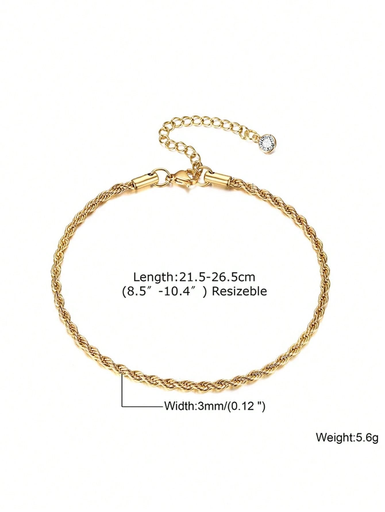 1pc Fashionable Stainless Steel Twist Design Anklet For Women For Daily Decoration