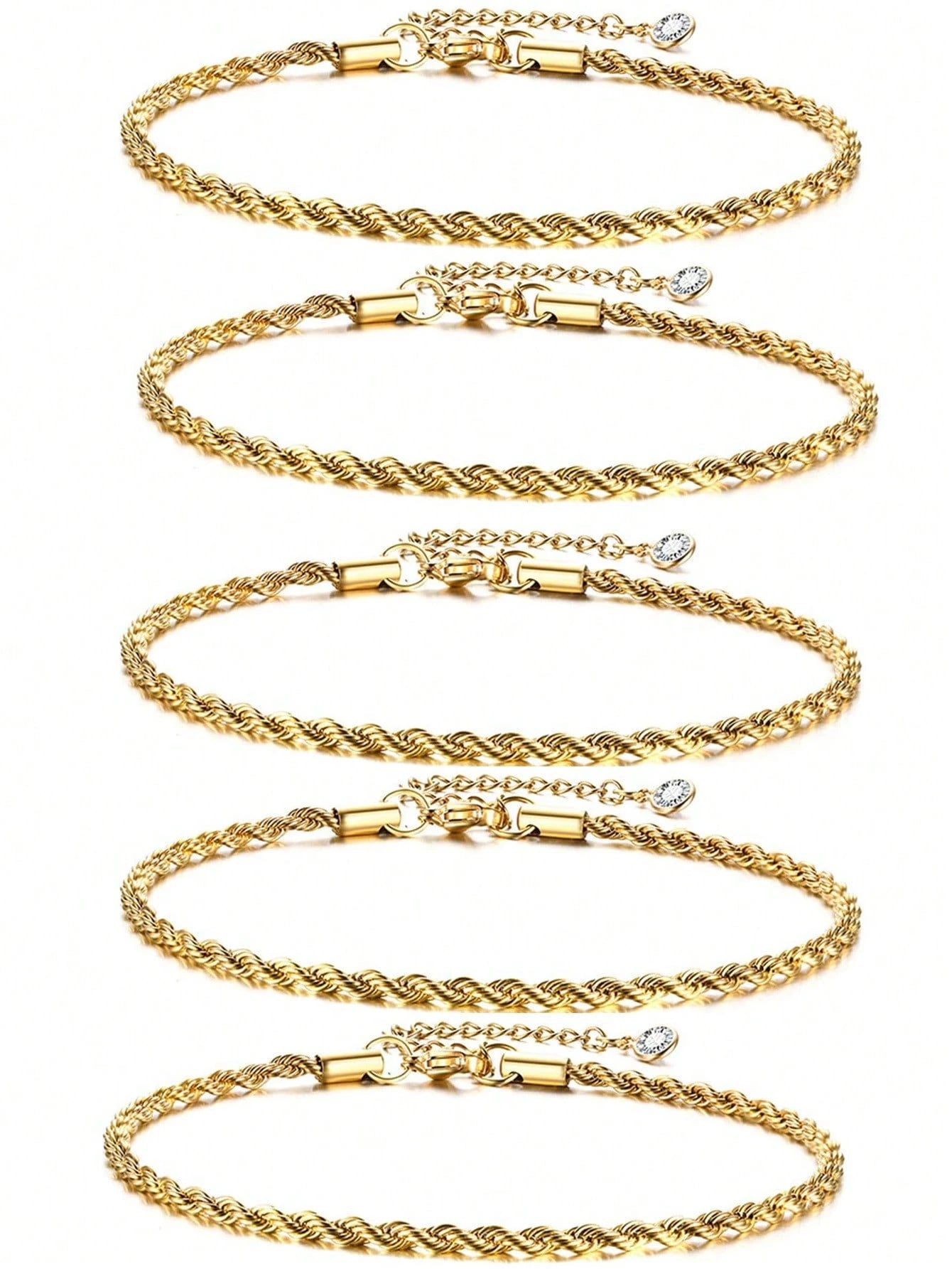 1pc Fashionable Stainless Steel Twist Design Anklet For Women For Daily Decoration