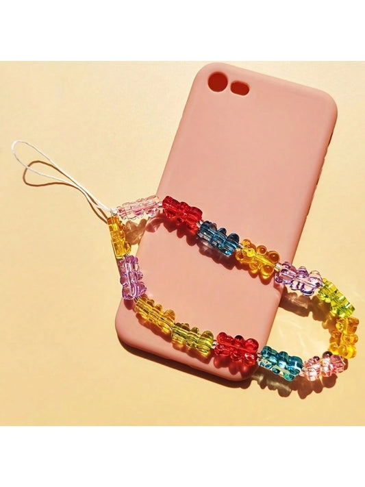 1pc Fashionable Wristlet: Colorful Jelly Bear Phone Lanyard Gifts For Mother, Family, Friends, Birthday, Holiday Phone Charm, Phone Chain