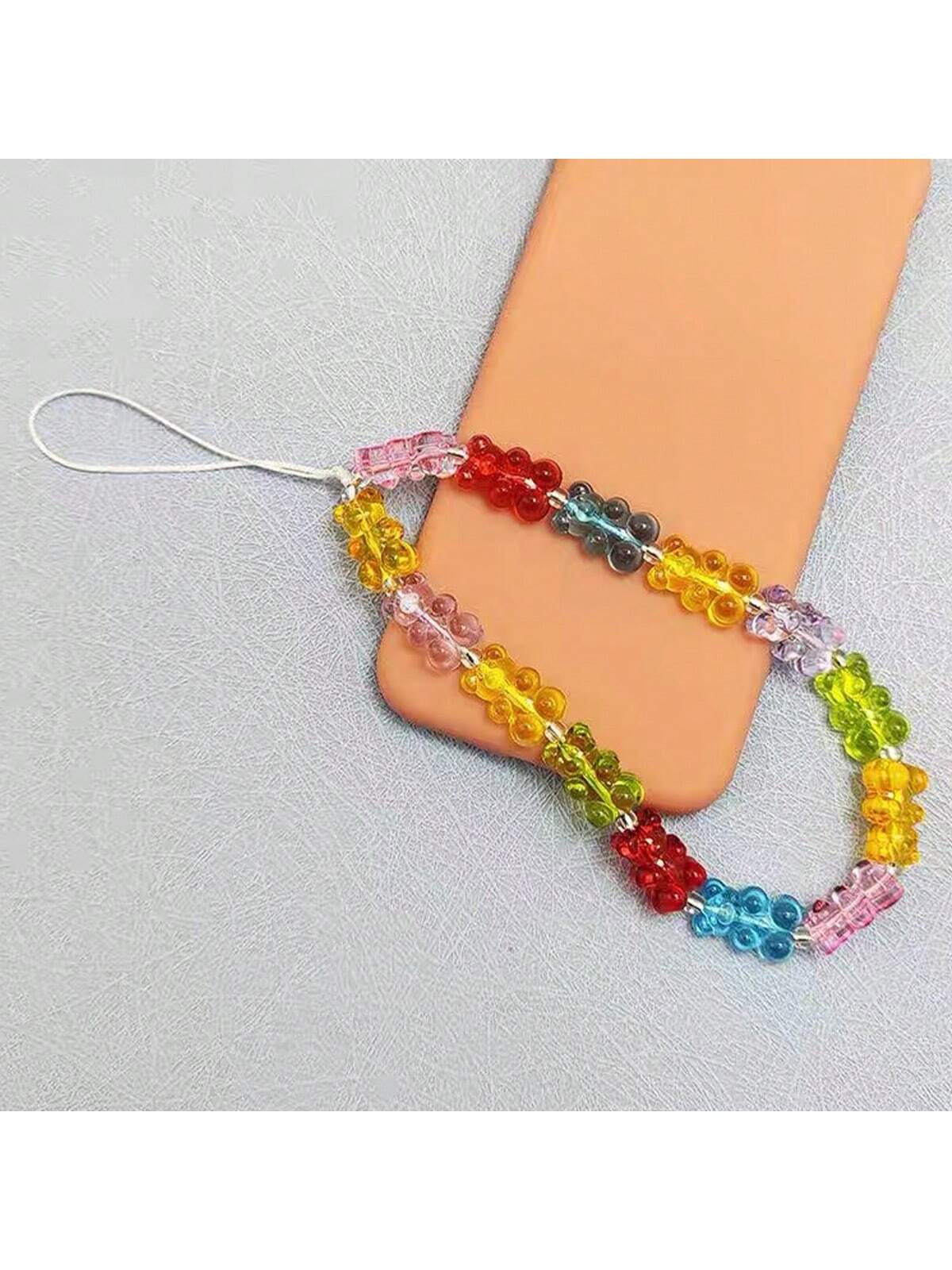 1pc Fashionable Wristlet: Colorful Jelly Bear Phone Lanyard Gifts For Mother, Family, Friends, Birthday, Holiday Phone Charm, Phone Chain