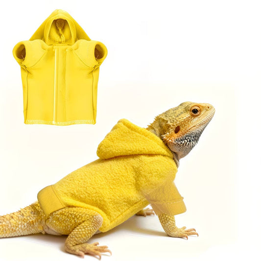 1pc Fluffy Thick Fleece Hooded Sweatshirt- Pet Apparel & Outfits For Lizards And Reptiles