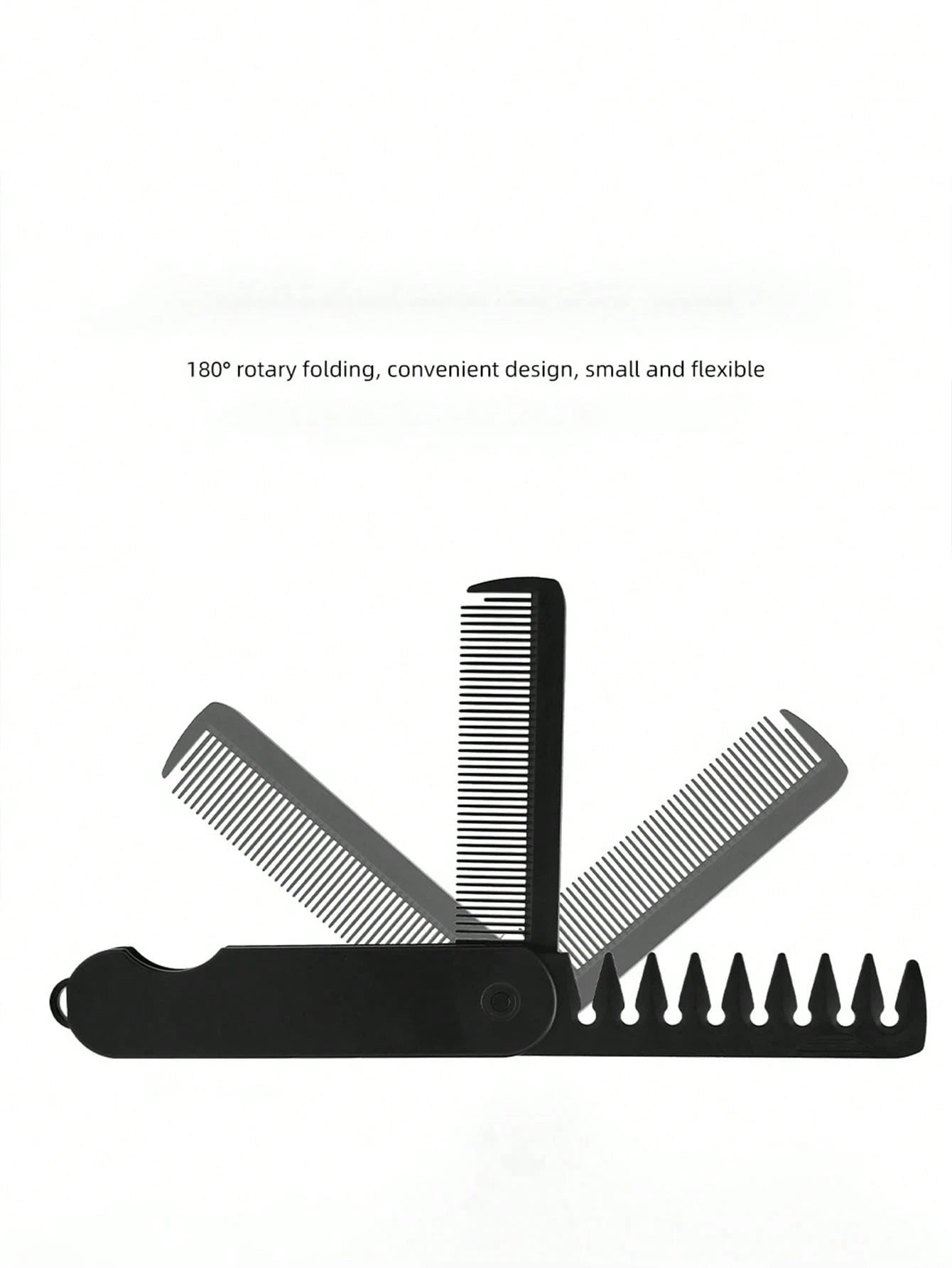 1pc Foldable Comb/Beard Brush- Dual Teeth Design, Suitable For Styling And Decoration, Portable Design, Fits Various Hairstyles. Men's Hair Comb, Barber Supplies, Men's Accessories, Men's Headwear