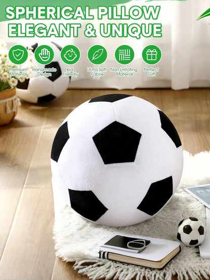 1pc Football Throw Pillow, Sofa Cushion, Football Basketball Round Soft Pillow, Bedroom Decor, Room Decor, Party Gift, Outdoor Garden Cushions, Summervibes, Thanksgiving Halloween Gifts
