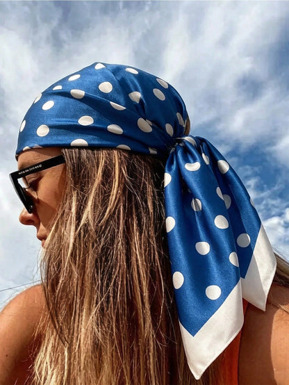 1pc Four Seasons Luxury Soft Silk Scarf Women's Square Scarf Popular Printed Shawl Fashion 35.43inch Headscarf 90*90cm Floral Silk Scarf New Style Neck Scarf Casual Polyester