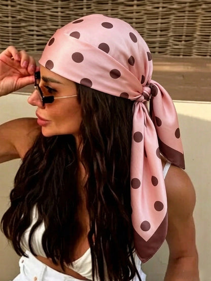 1pc Four Seasons Luxury Soft Silk Scarf Women's Square Scarf Popular Printed Shawl Fashion 35.43inch Headscarf 90*90cm Floral Silk Scarf New Style Neck Scarf Casual Polyester
