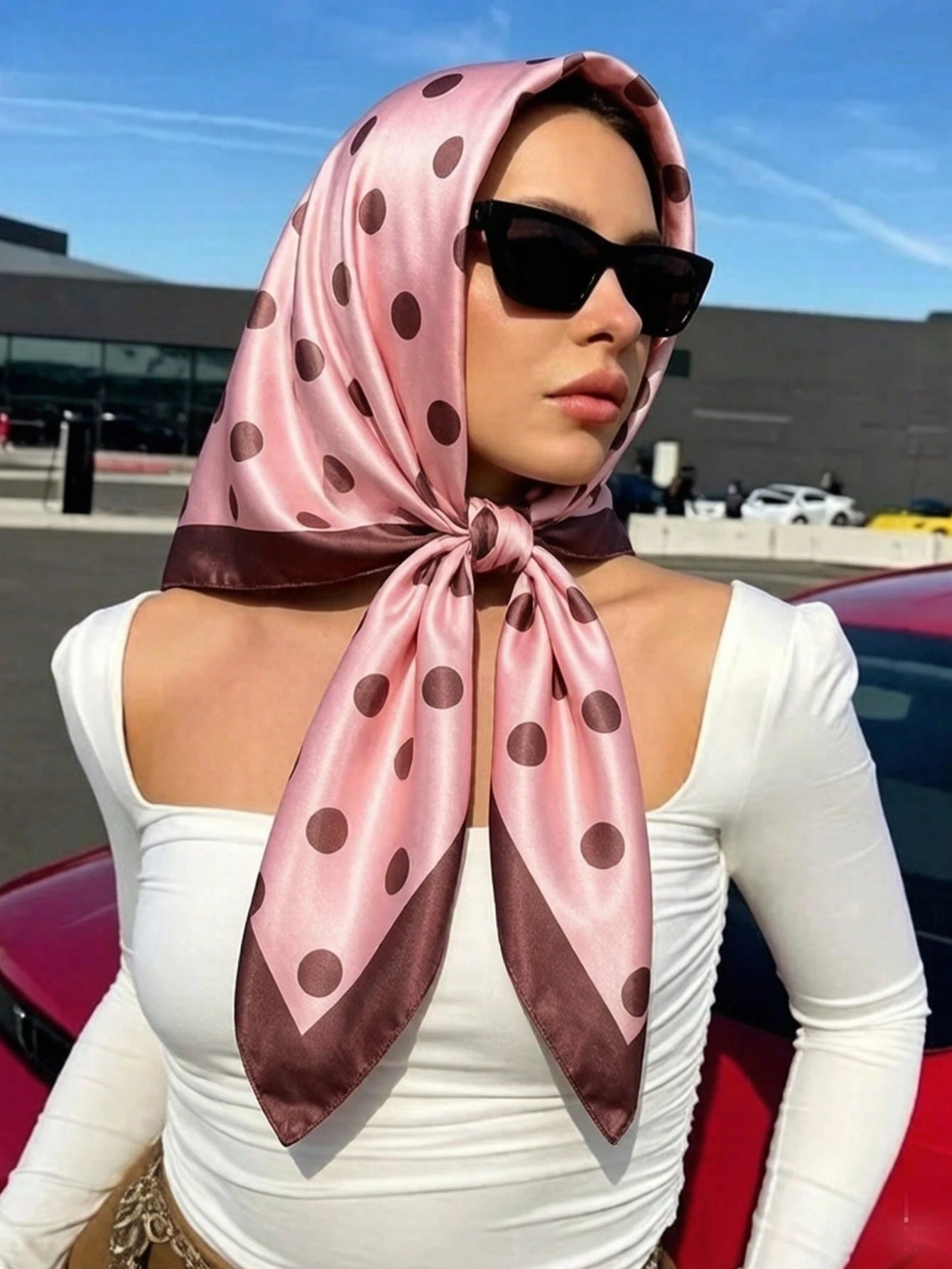 1pc Four Seasons Luxury Soft Silk Scarf Women's Square Scarf Popular Printed Shawl Fashion 35.43inch Headscarf 90*90cm Floral Silk Scarf New Style Neck Scarf Casual Polyester