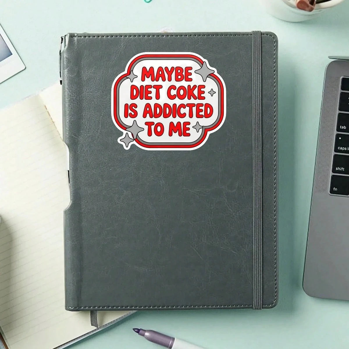 1PC Funny Diet Soda Lover Sticker, Sarcastic Drink Vibe Vinyl Decal For Laptop Water Bottle Notebook, Waterproof Adult Humor Saying Sticker, Aesthetic Stationery Scrapbook Accessories Gift For Friends
