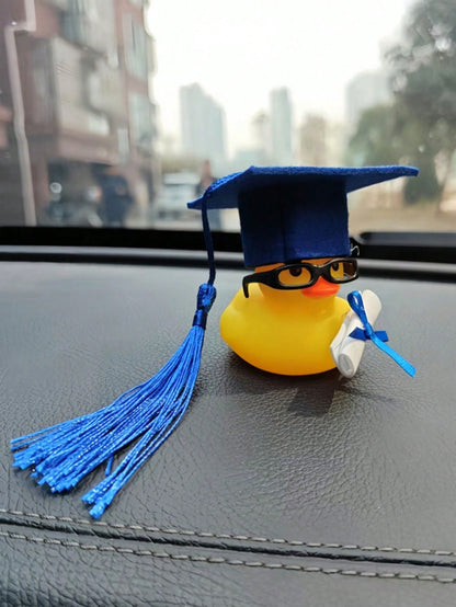 1pc Funny Rubber Duck Auto Decor, Interesting Car Interior Accessory, Suitable As Graduation Gift