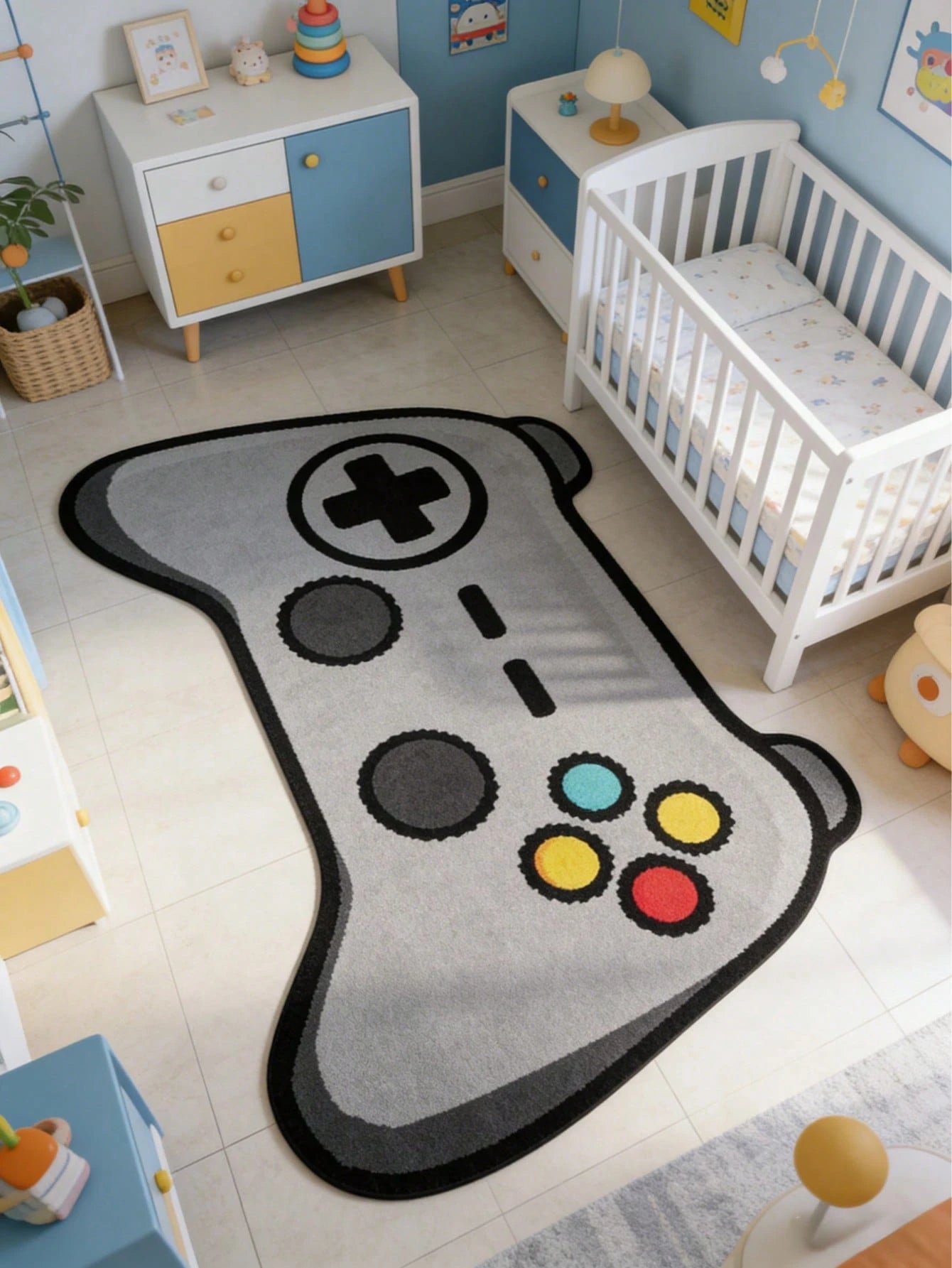 1pc Game Controller Shaped Rug, Cute Gaming Mat, Decorative Carpet, Bedroom Decor, Small Rug, Carpet, Home Decor, Outdoor Rug, Washable Rug, Graduation/Mother's Day Gift