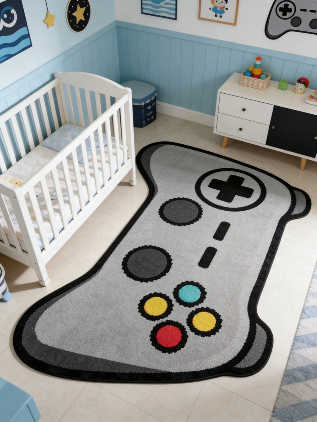 1pc Game Controller Shaped Rug, Cute Gaming Mat, Decorative Carpet, Bedroom Decor, Small Rug, Carpet, Home Decor, Outdoor Rug, Washable Rug, Graduation/Mother's Day Gift