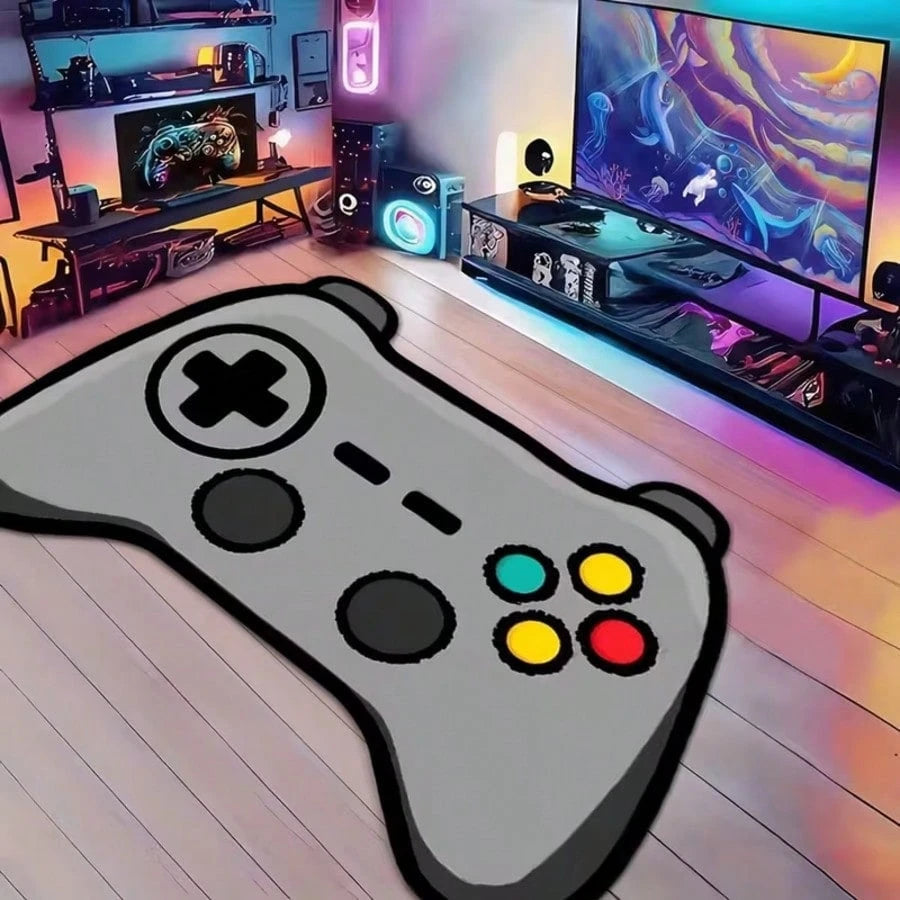 1pc Game Controller Shaped Rug, Cute Gaming Mat, Decorative Carpet, Bedroom Decor, Small Rug, Carpet, Home Decor, Outdoor Rug, Washable Rug, Graduation/Mother's Day Gift